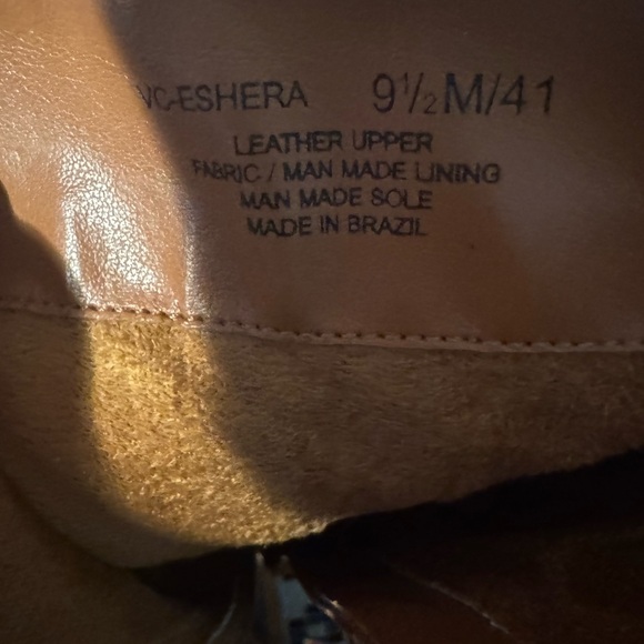 Vince Camuto Eshera Tawny Square Toe Caramel Leather Boots 9.5 M - Picture 8 of 11